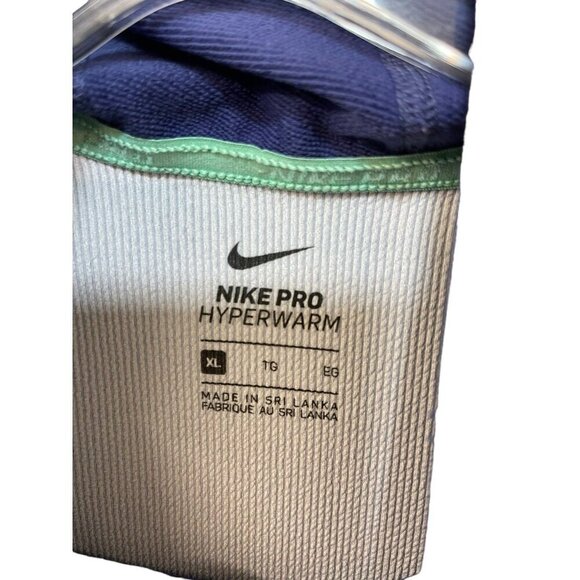 Nike Pro HyperWarm Hoodie 915287 508 Girls Size XL Blue Teal Swoosh Thumb Hole - Picture 2 of 7